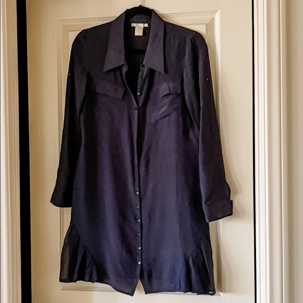Black Silk Shirt Dress